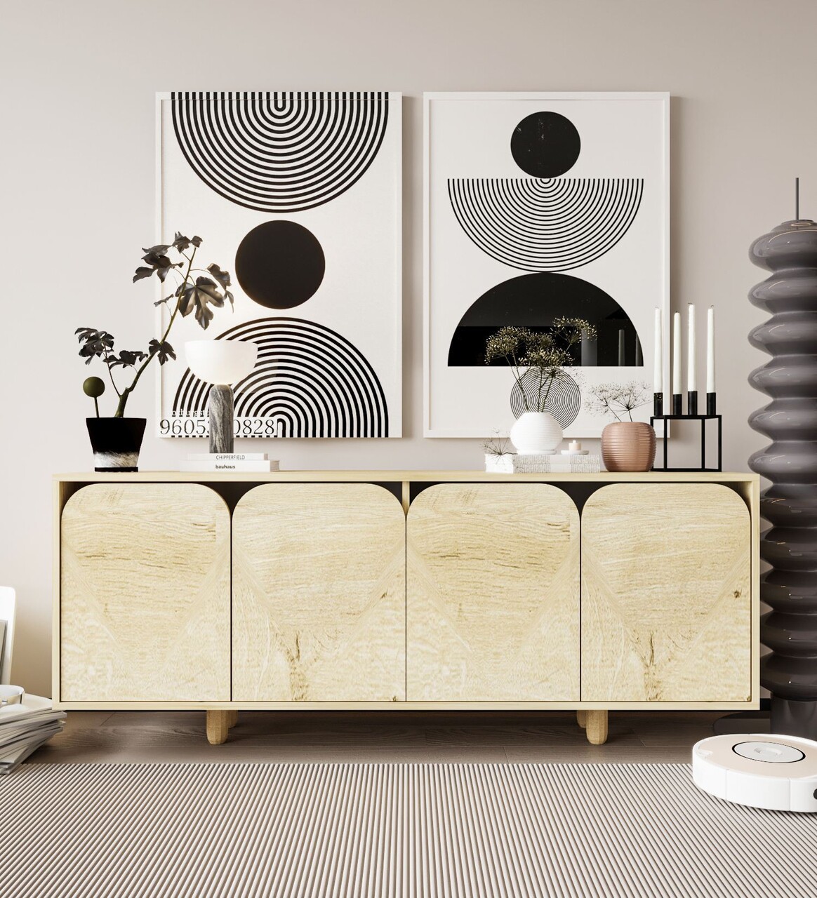 Consola, Hanah Home, Lazio Bohem 180, 180x75x45 cm, PAL, Maro - imagine 5